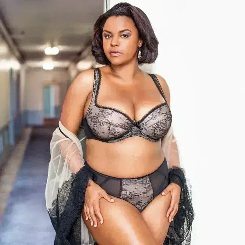 Lavinia Sofia Lace Overlay Push Up Plunge Bra - Femstylo