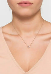 Diamond Initial Letter Pendant Necklace Silver P - Femstylo