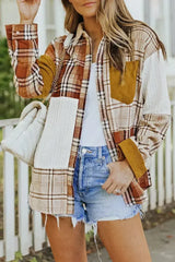 Plaid Pocket Shirt Jacket - Femstylo