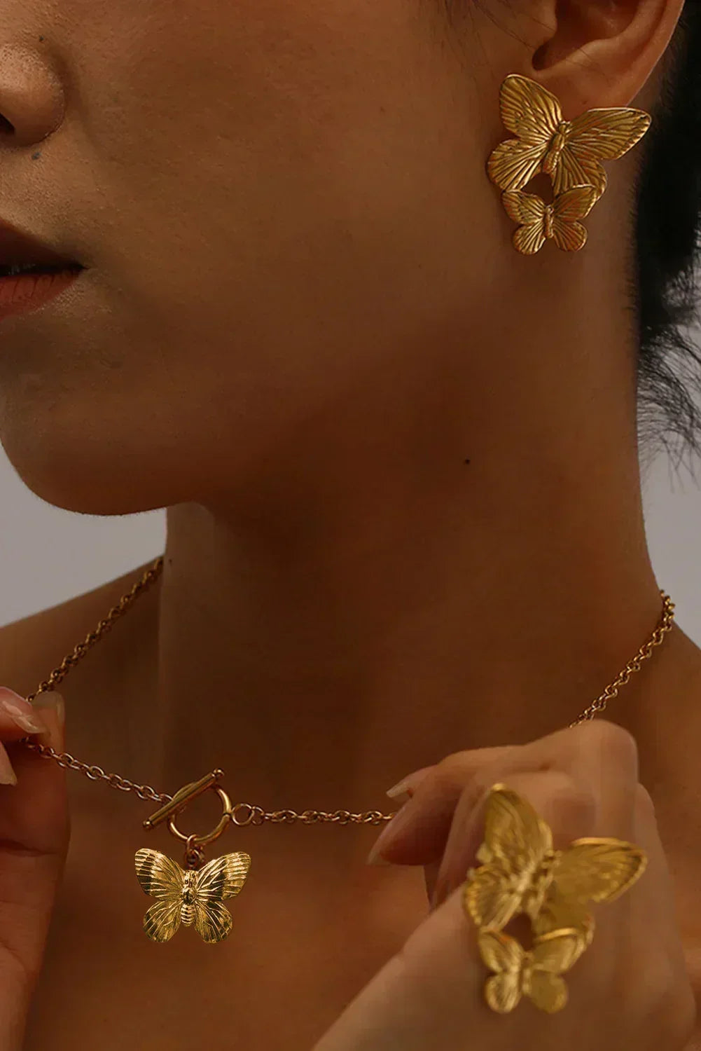 Gold Butterfly Pendant Chain Necklace - Femstylo