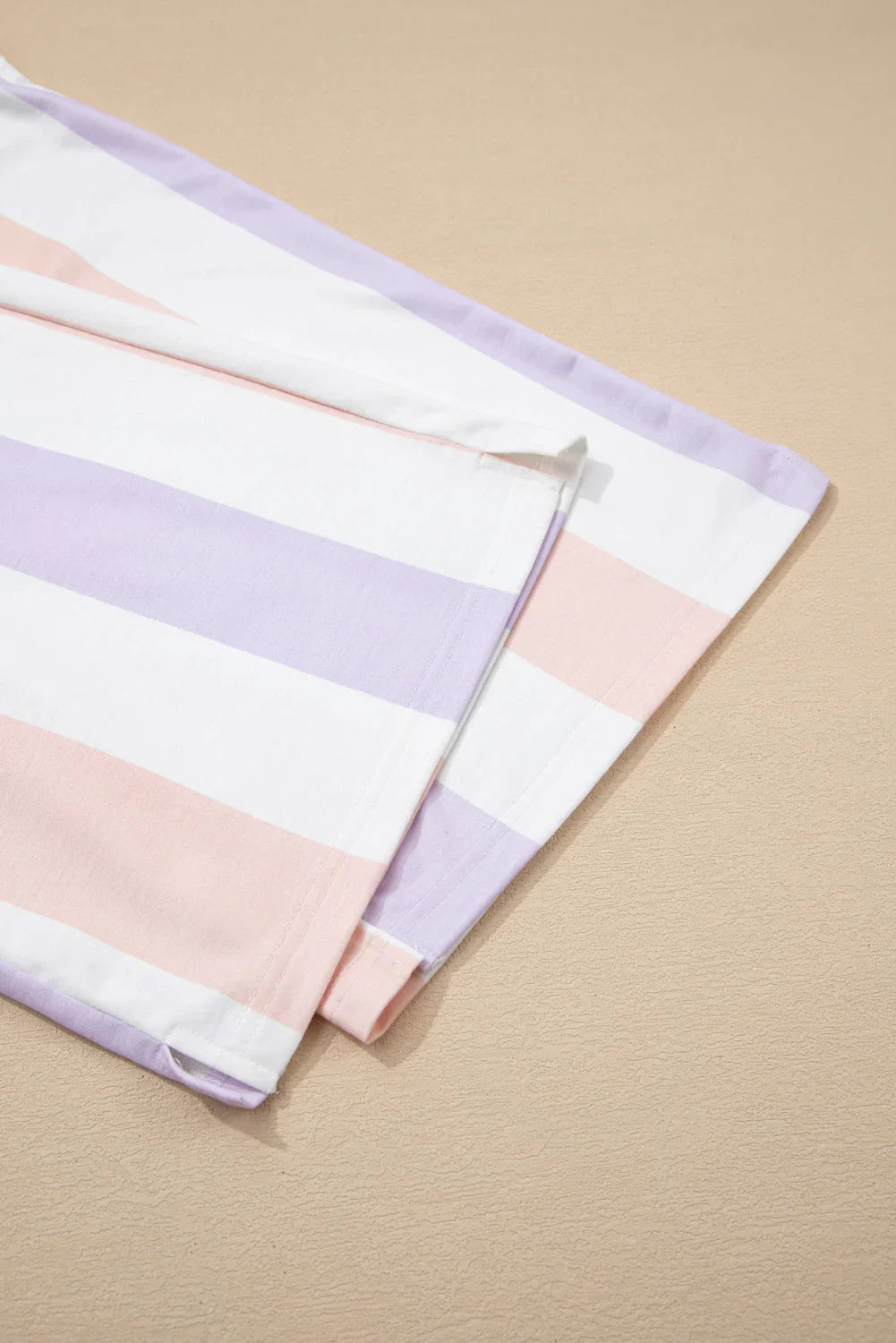 Purple Striped Colorblock High Waist Wide Leg Pants