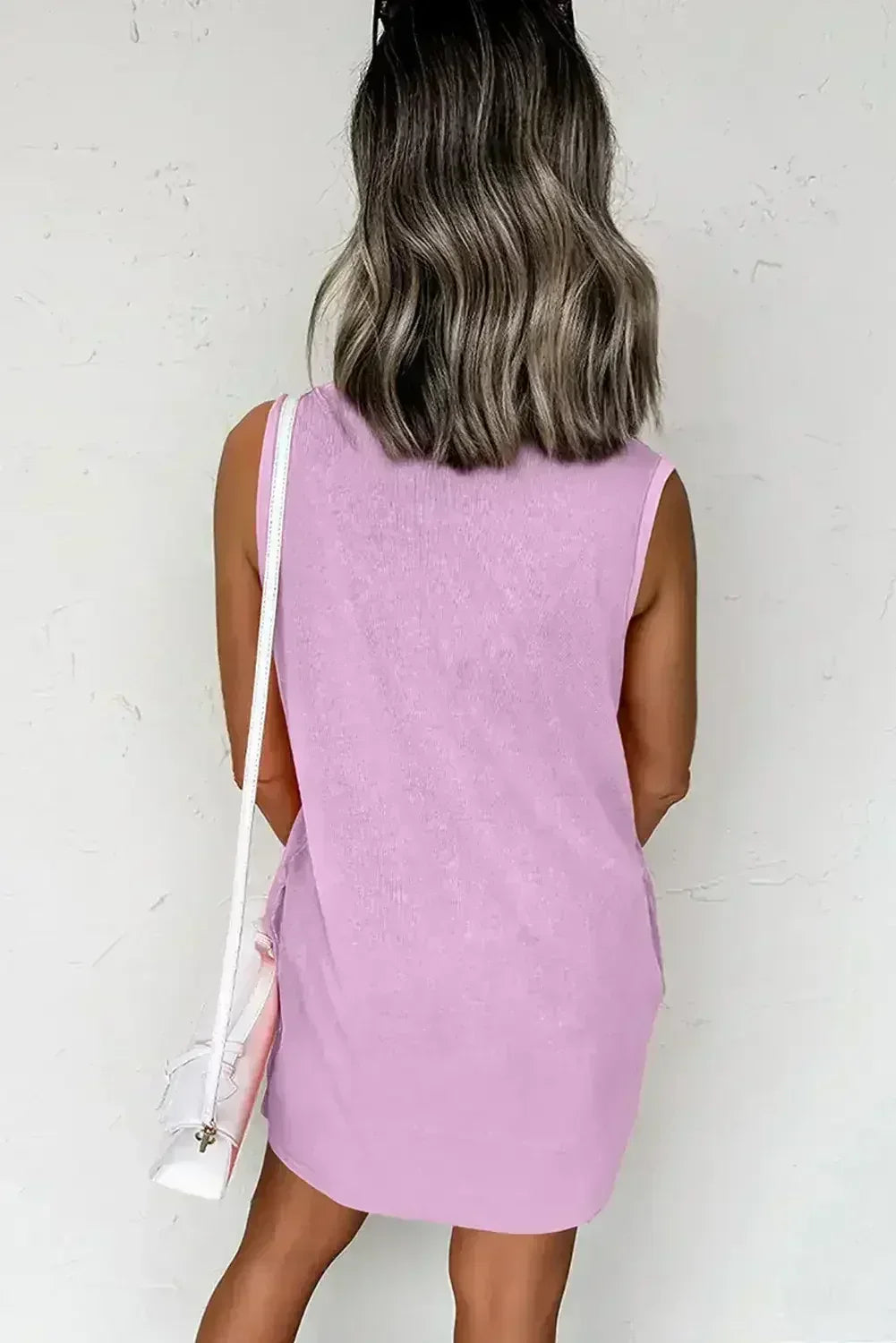 Beau Blue Mineral Wash Pocket Tank Mini Dress - Femstylo