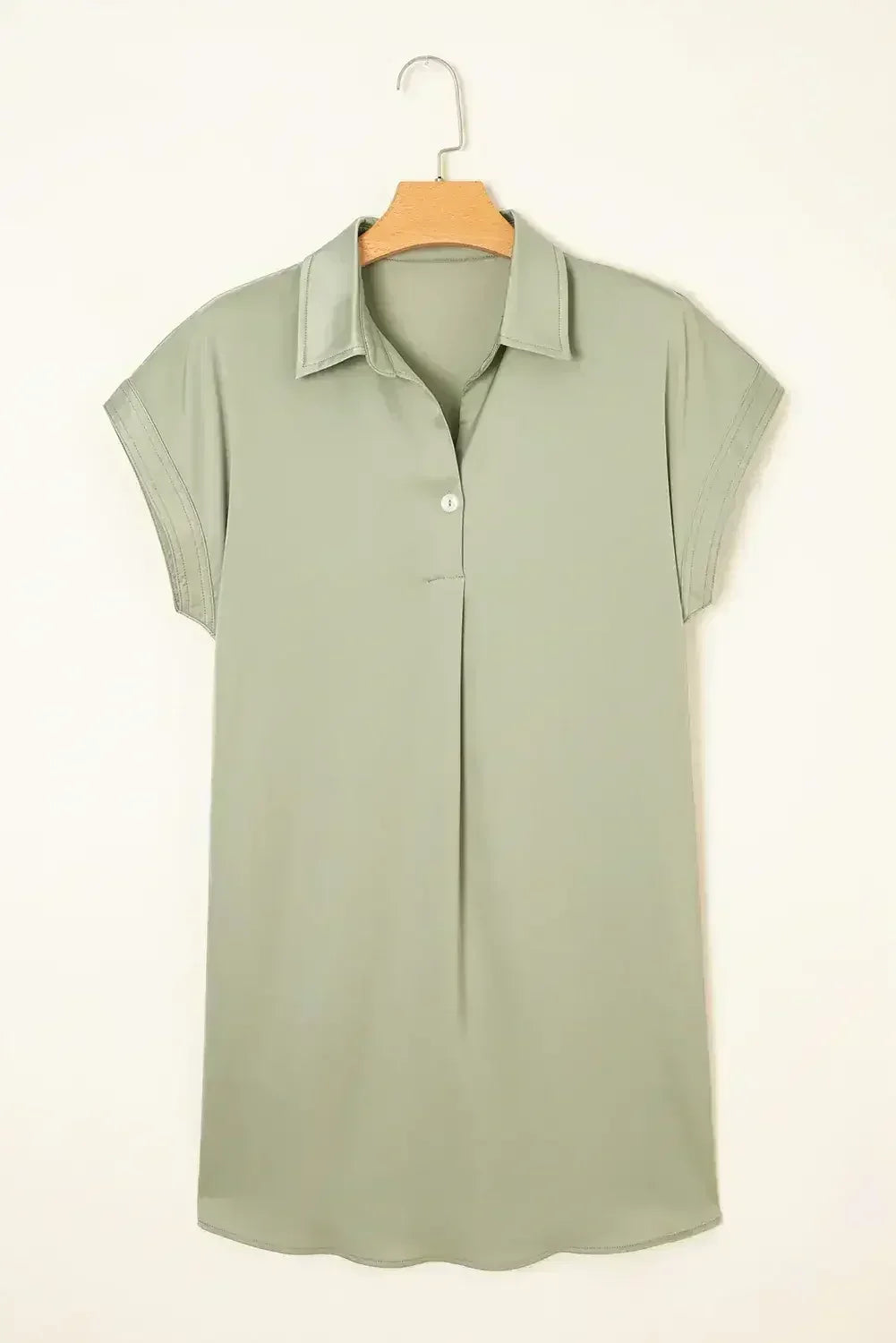 Rose Red Buttoned Collar Shift T Shirt Dress - Femstylo