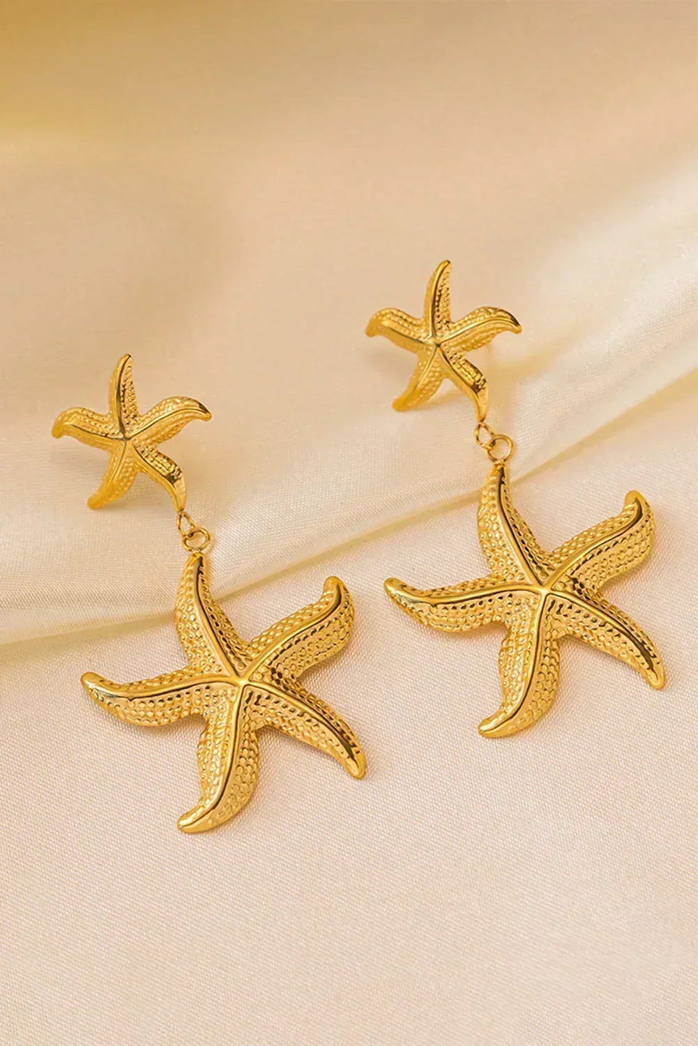 Gold Alloy Starfish Stud Dangle Earrings – Femstylo