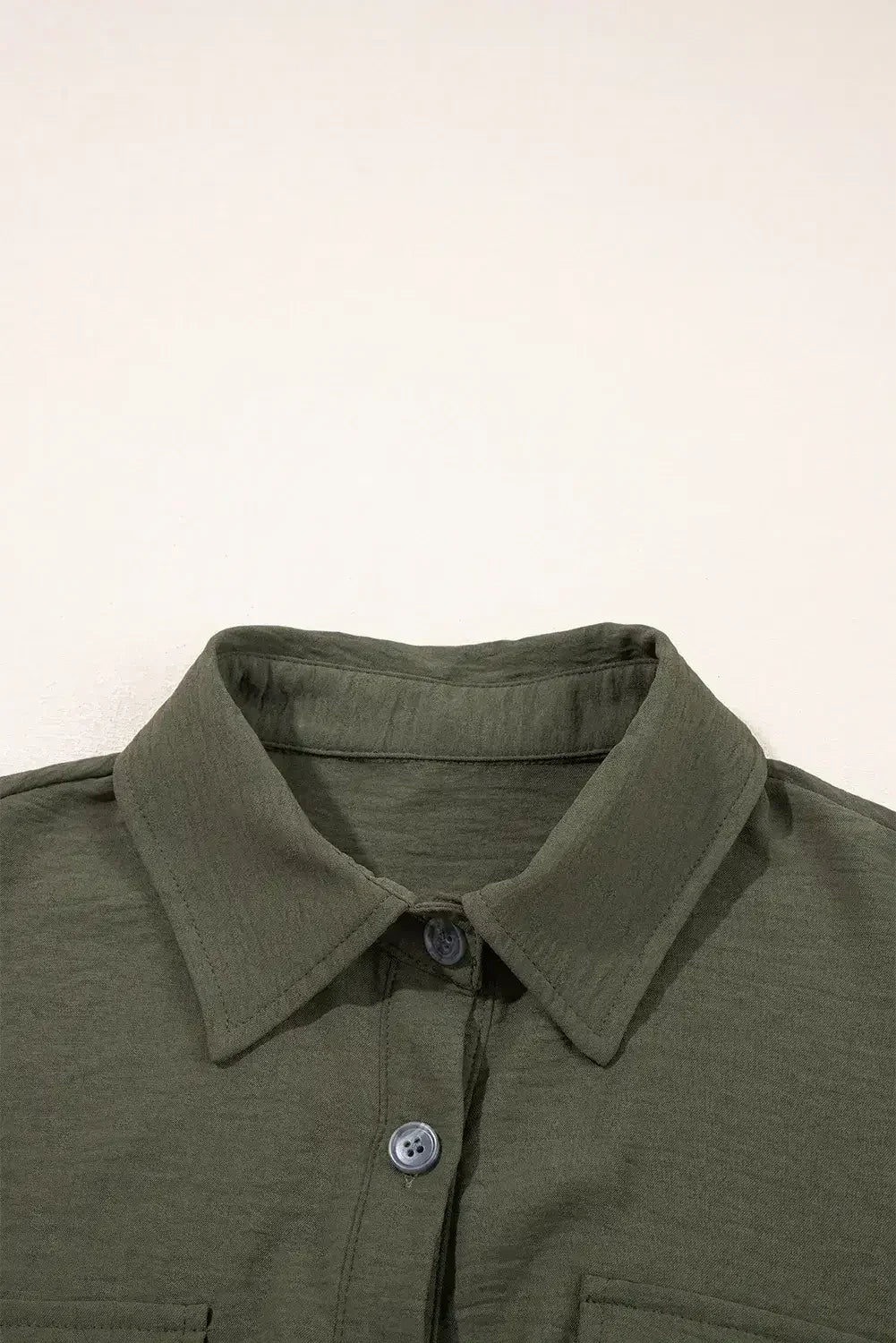 Moss Green Half Button Belted Utility Short Sleeve Jumpsuit - Femstylo