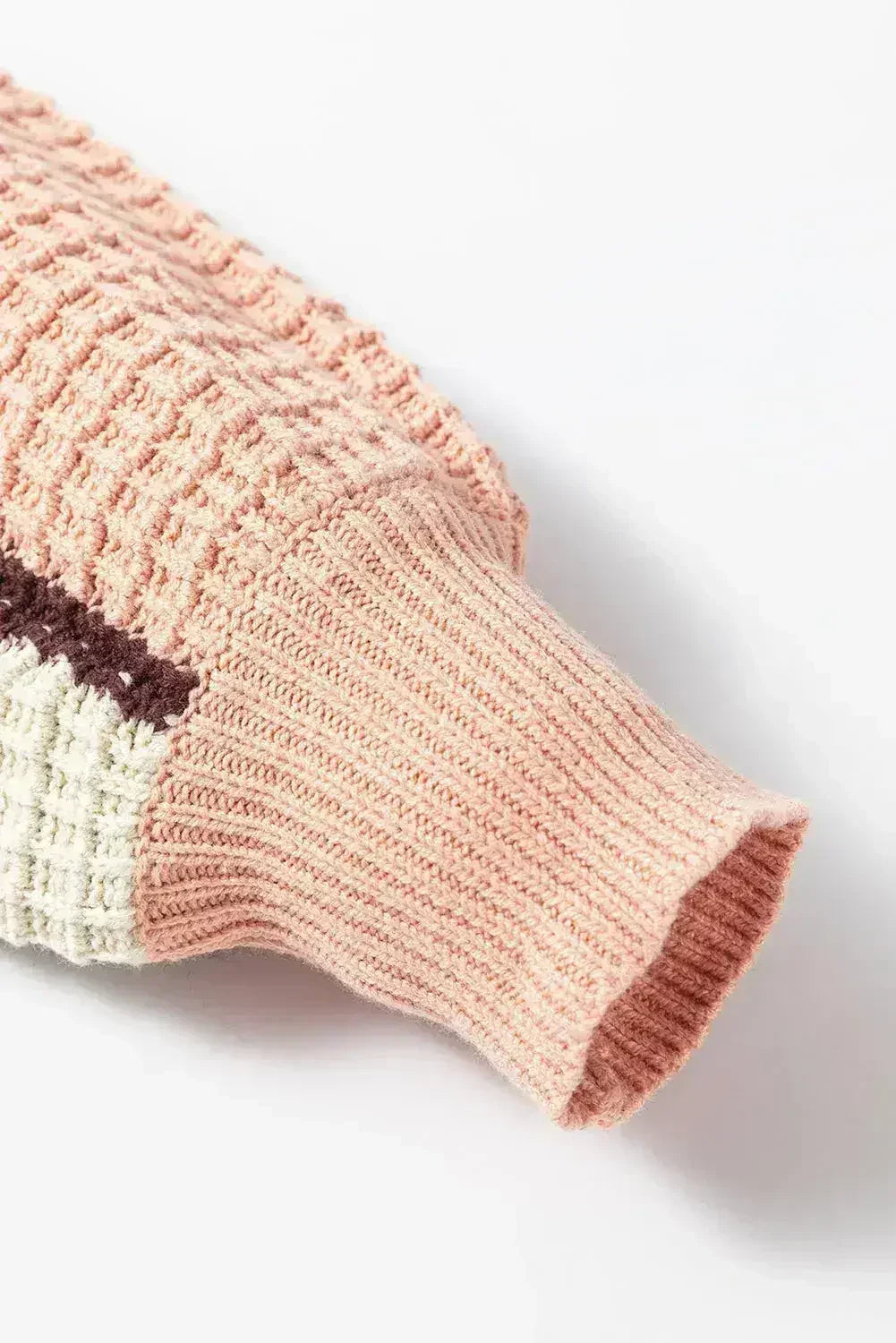 Drawstring Color Block Mock Neck Sweater - Femstylo