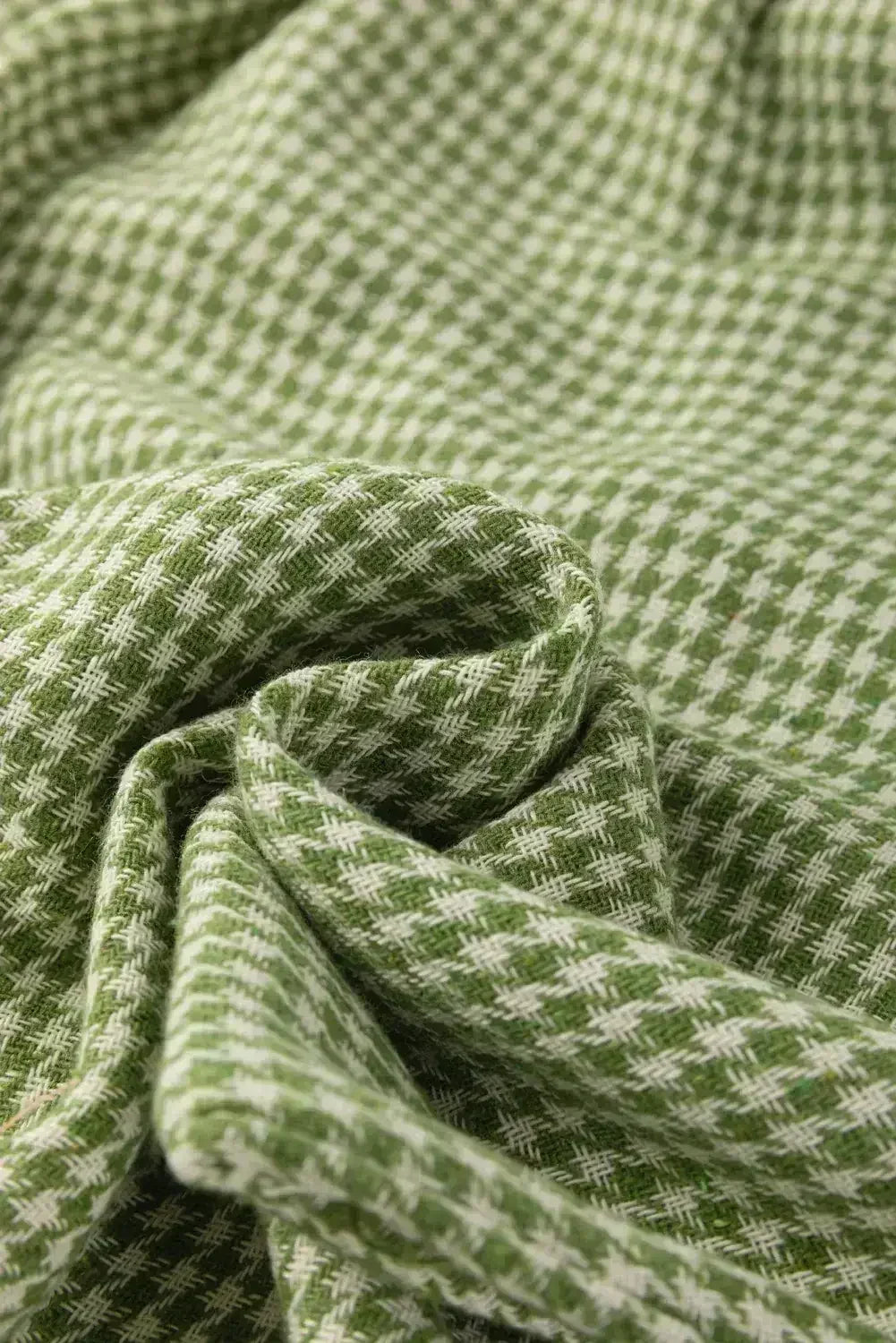 Green Gingham Wide Leg Pockets Loose Overall - Femstylo