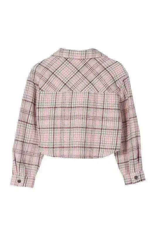 Plaid crop jacket - Femstylo