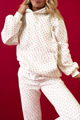 Pink Floral Kangaroo Pocket Hoodie Pants Set