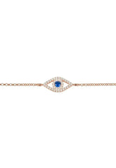 Evil Eye Elliptical Bracelet Blue Rosegold - Femstylo