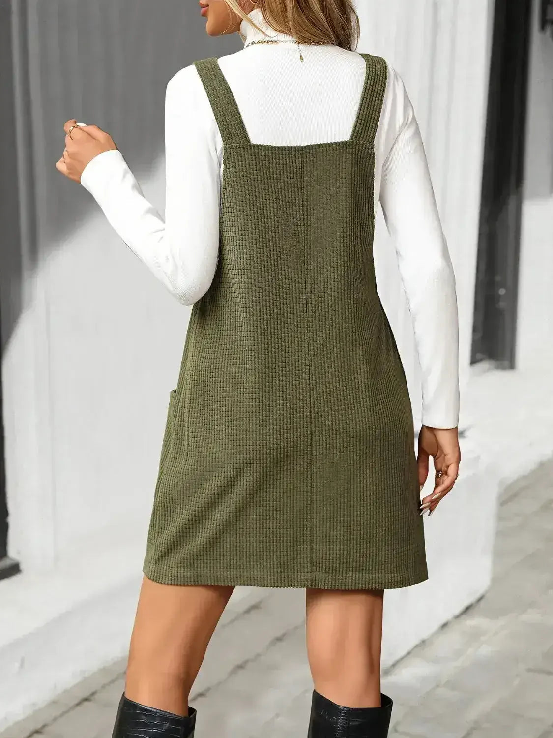 Texture Sleeveless Mini Dress with Pockets - Femstylo