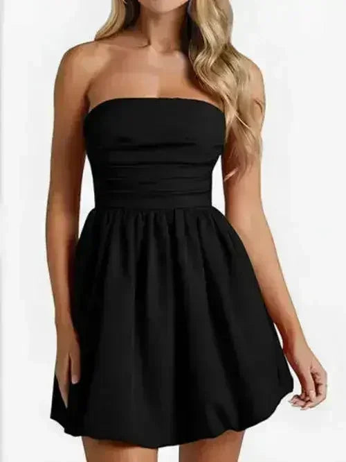 Ruched Tube Mini Dress - Femstylo