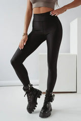 Black Criss Cross Tummy Control High Waisted Leggings - Femstylo