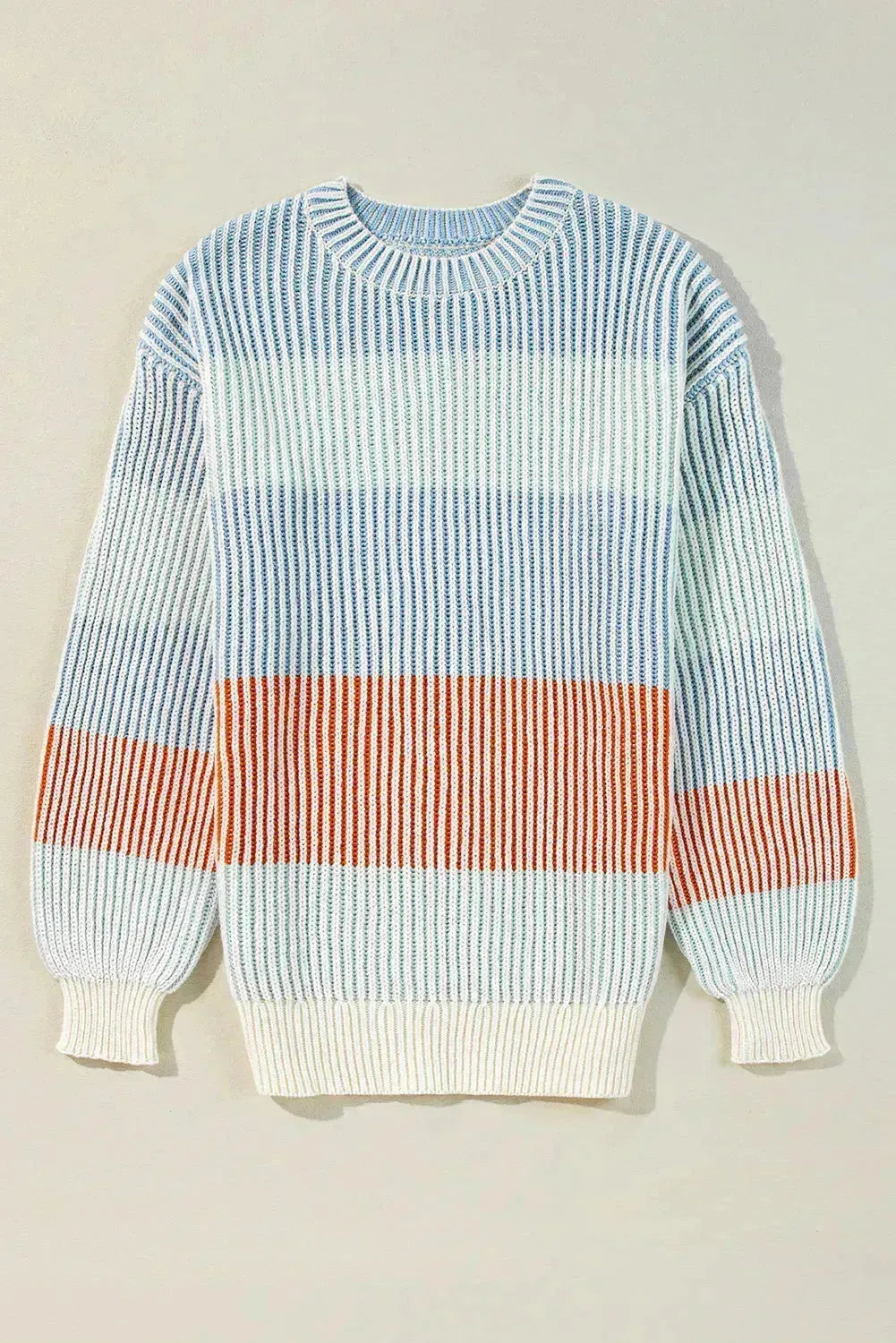 Pink Colorblock Knit Bubble Sleeve Sweater – Femstylo