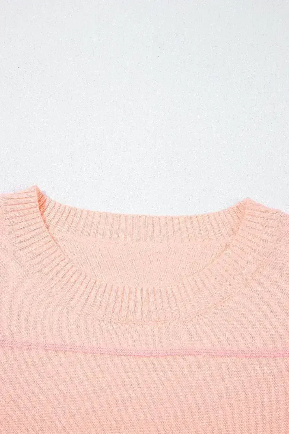 White Striped Half Sleeve Drop Shoulder Sweater - Femstylo