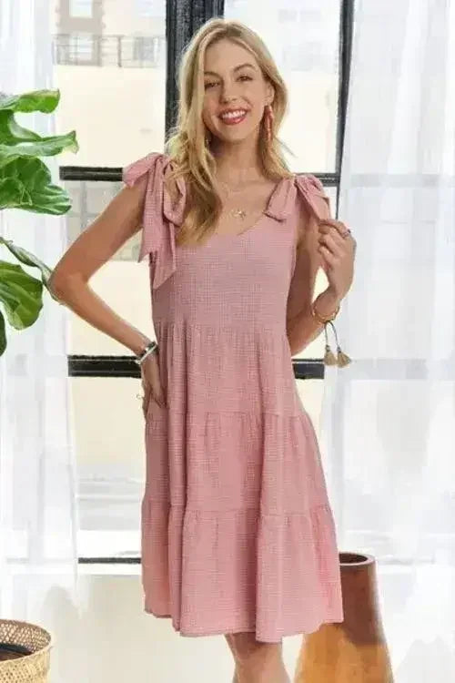 ADORA V-Neck Tie Shoulder Dress - Femstylo