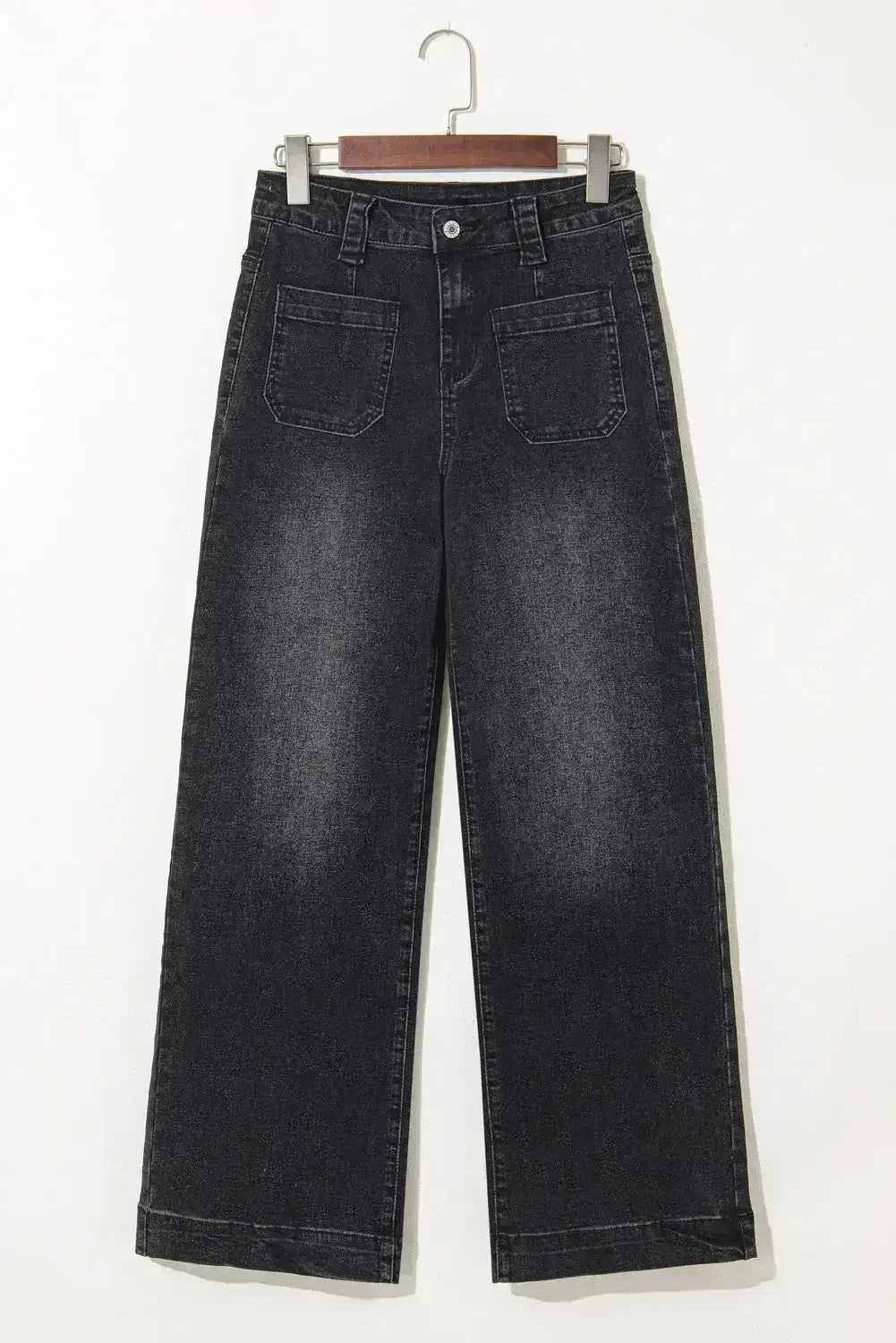 Sail Blue Wide Leg Pocketed High Waist Jeans - Femstylo