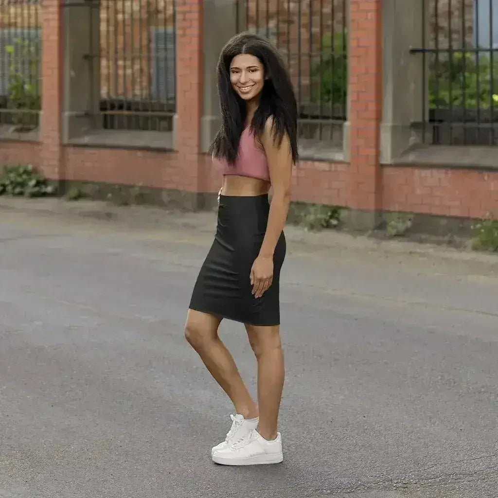 Womens Mini Skirt - Stretchy - Black Pencil Skirt - Femstylo