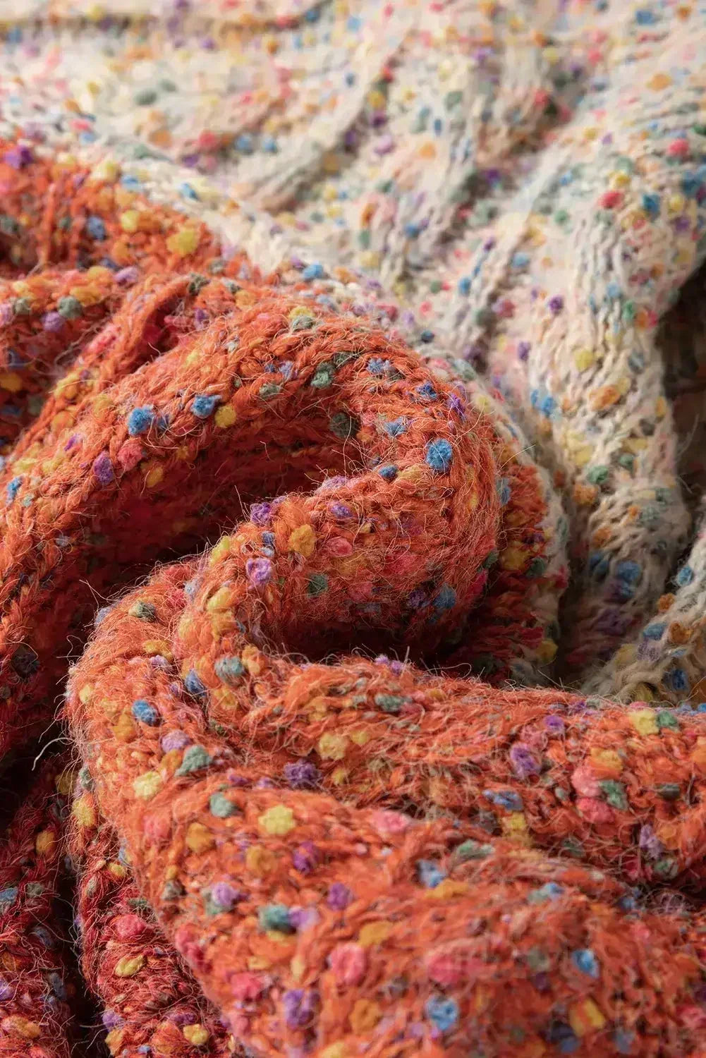 Multicolor Colorblock Confetti Knit Sweater - Femstylo
