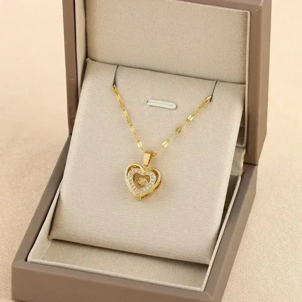 LuxeJewels™ – Double Layer Love Necklace (Titanium Steel) - Femstylo
