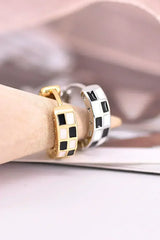 Gold Checkerboard Small Hoop Earrings - Femstylo