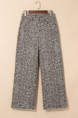 Brown Leopard High Waist Frayed Hem Jeans - Femstylo