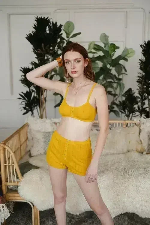 Front Snap Pointelle Lounge Bralette - Femstylo