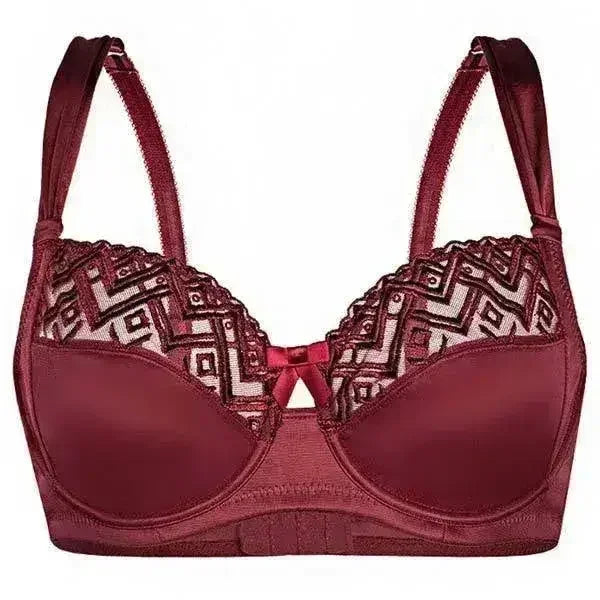 Sassa Bordeaux Semi-Sheer Full Figure Bra - Femstylo