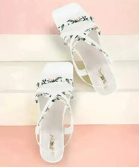 Women White Heels Sandal - Femstylo