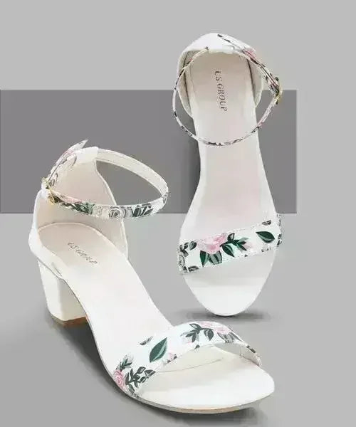 Women Off White Heels Sandal - Femstylo