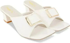 Women White Heels Sandal - Femstylo