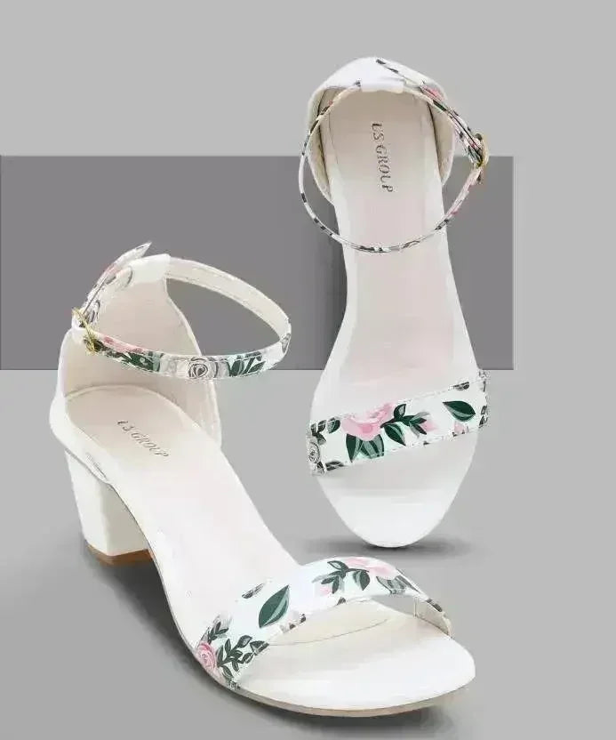 Women Off White Heels Sandal - Femstylo