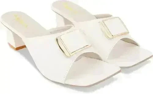 Women White Heels Sandal - Femstylo