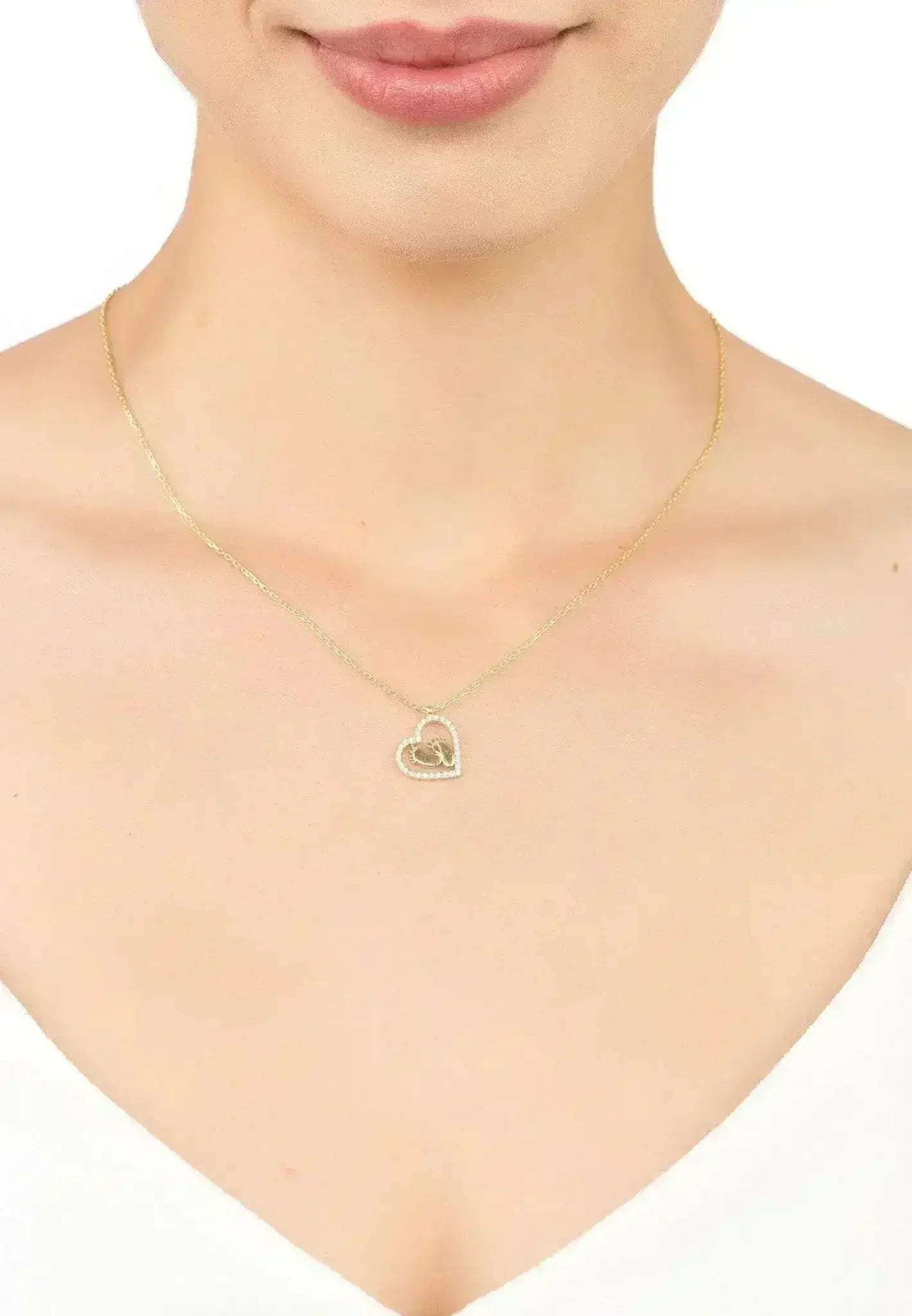 Heart Mum Pendant Necklace Gold - Femstylo