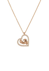 Heart Mum Pendant Necklace Rosegold - Femstylo