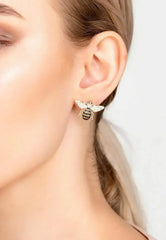 Honey Bee Stud Earrings Rosegold - Femstylo