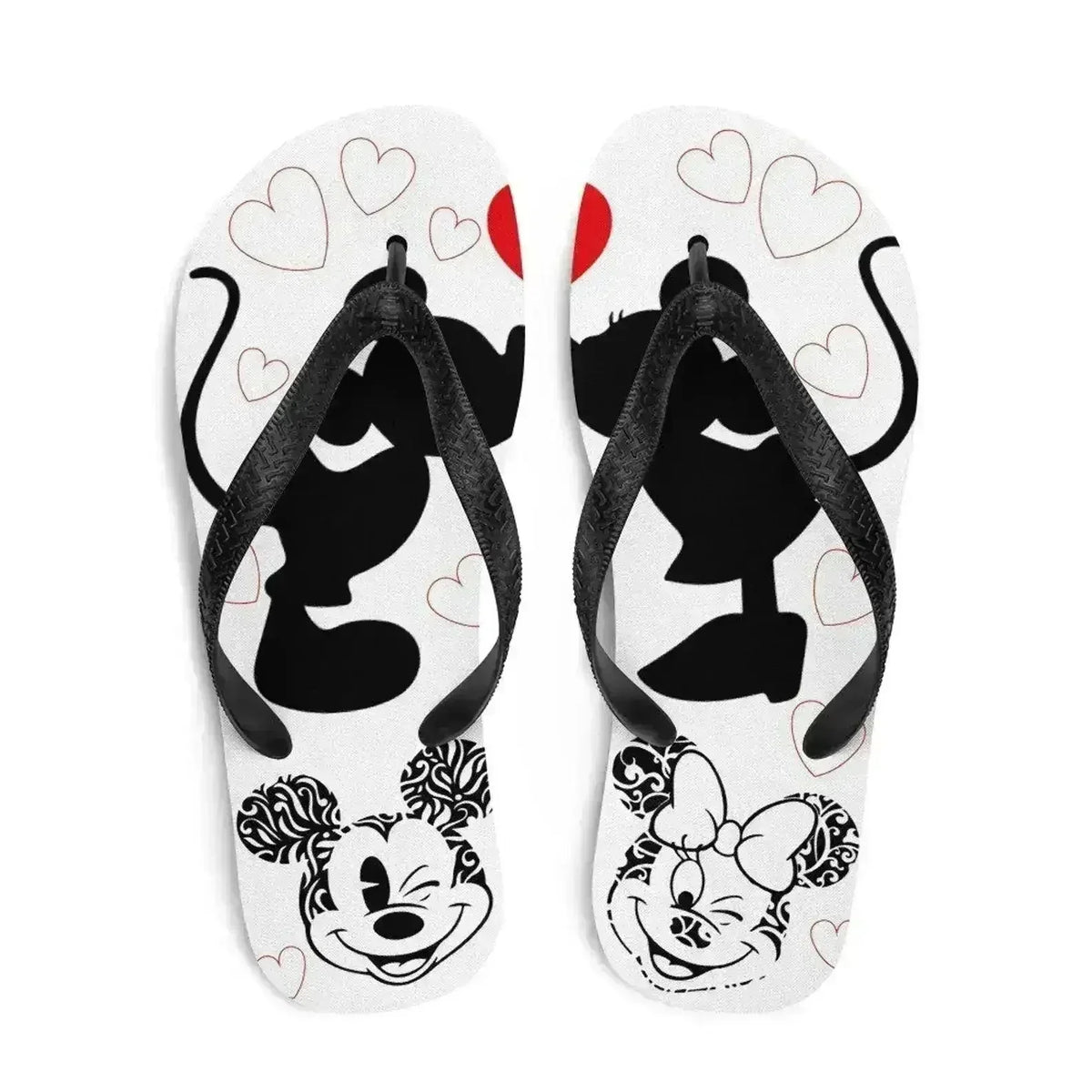 Mickey White Red Black Minnie Flip-Flops - Femstylo