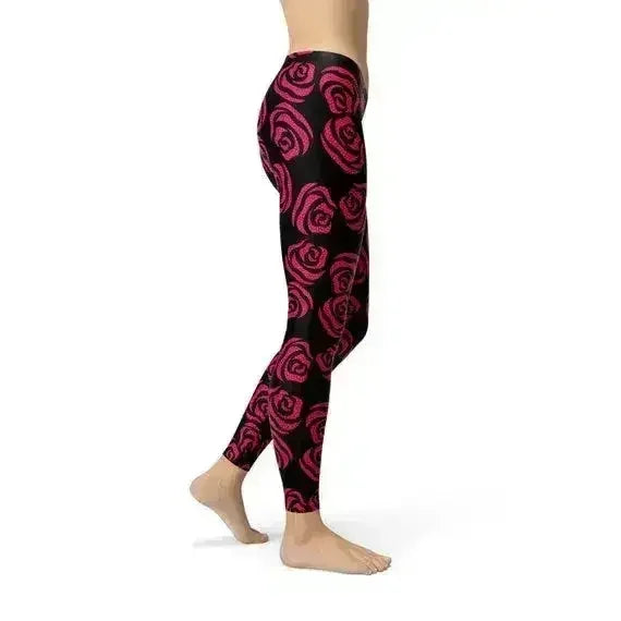 Red Roses Leggings - Femstylo