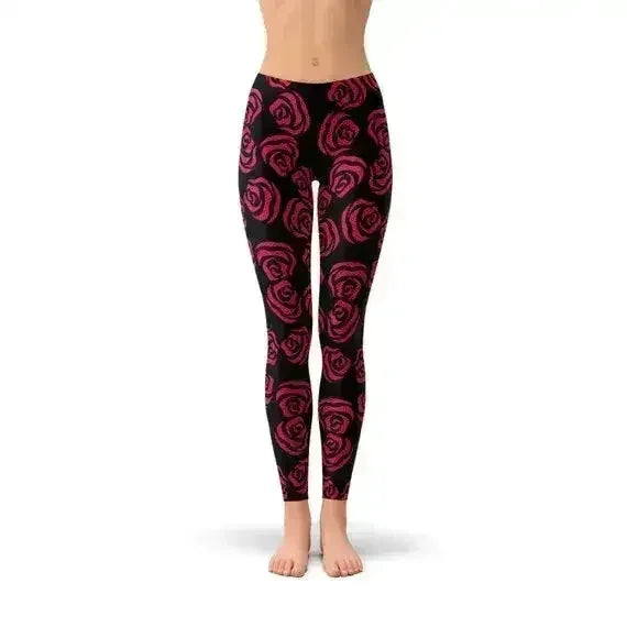 Red Roses Leggings - Femstylo