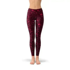 Hearts on Hearts Red Leggings - Femstylo