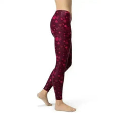 Hearts on Hearts Red Leggings - Femstylo