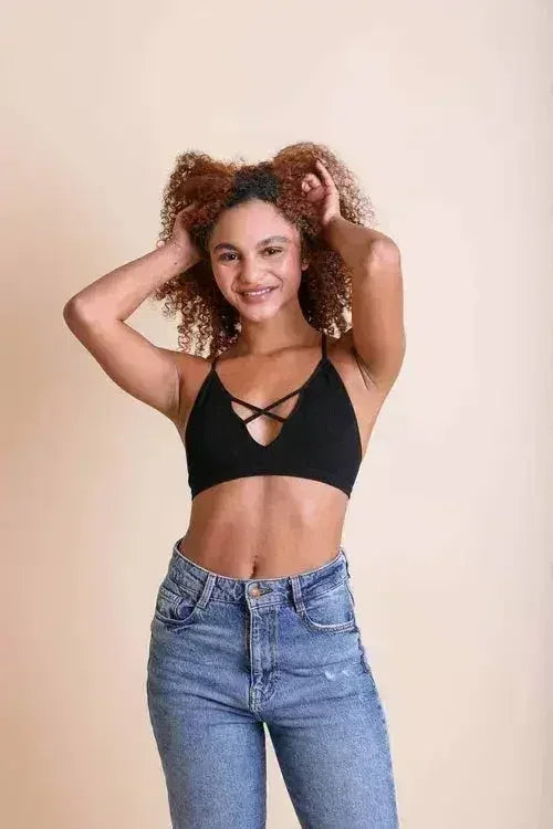 Kali Cross Plunge Bralette - Femstylo