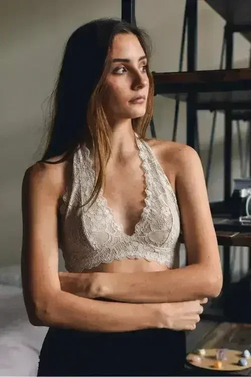 Lace Halter Bralette - Femstylo
