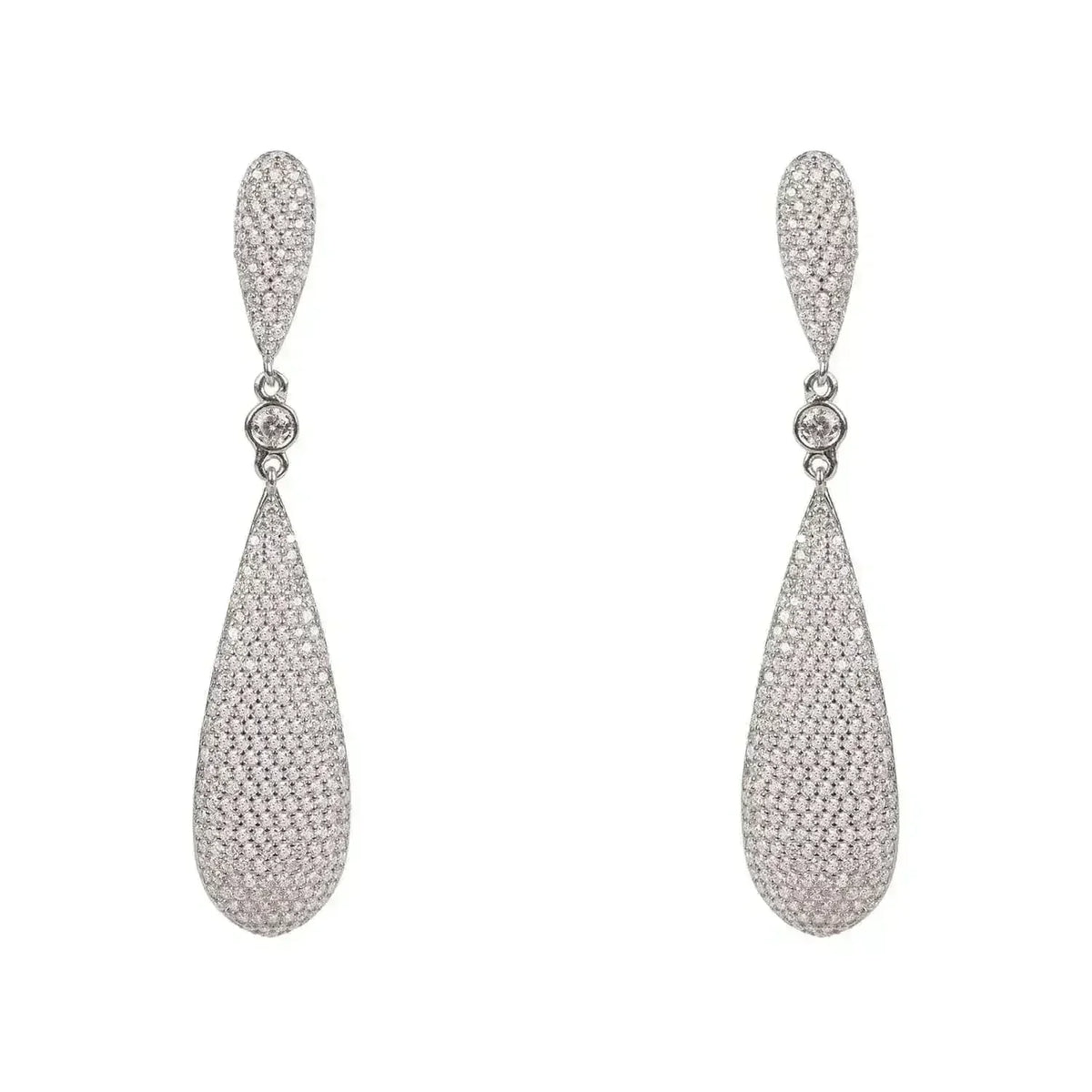 Latelita Long Drop Earrings Silver - Femstylo
