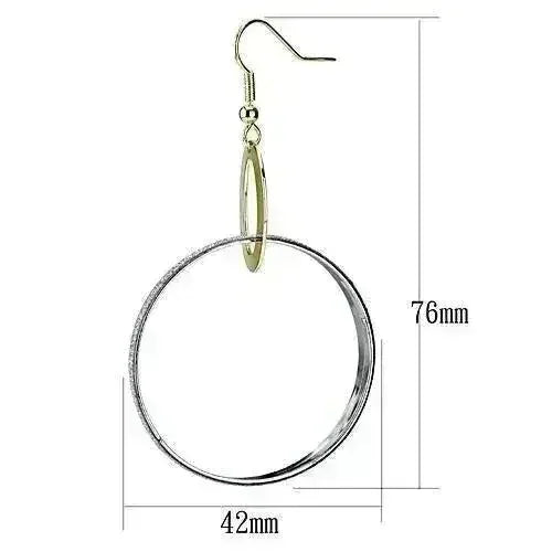 LO2706 - Reverse Two-Tone Iron Earrings with No Stone - Femstylo