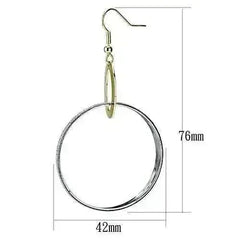 LO2706 - Reverse Two-Tone Iron Earrings with No Stone - Femstylo
