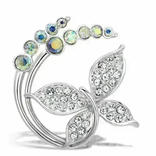 LO2861 - Flash Gold White Metal Brooches with Top Grade Crystal in - Femstylo