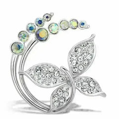 LO2861 - Flash Gold White Metal Brooches with Top Grade Crystal in - Femstylo