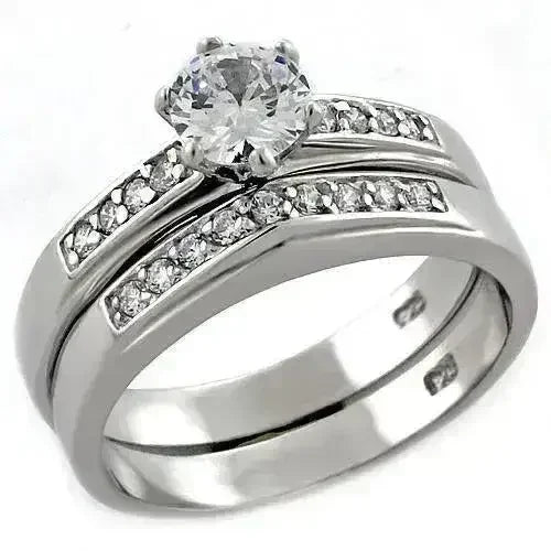 LOAS1008 Rhodium 925 Sterling Silver Ring with AAA - Femstylo