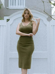 Uptown Knit Midi Dress - Femstylo